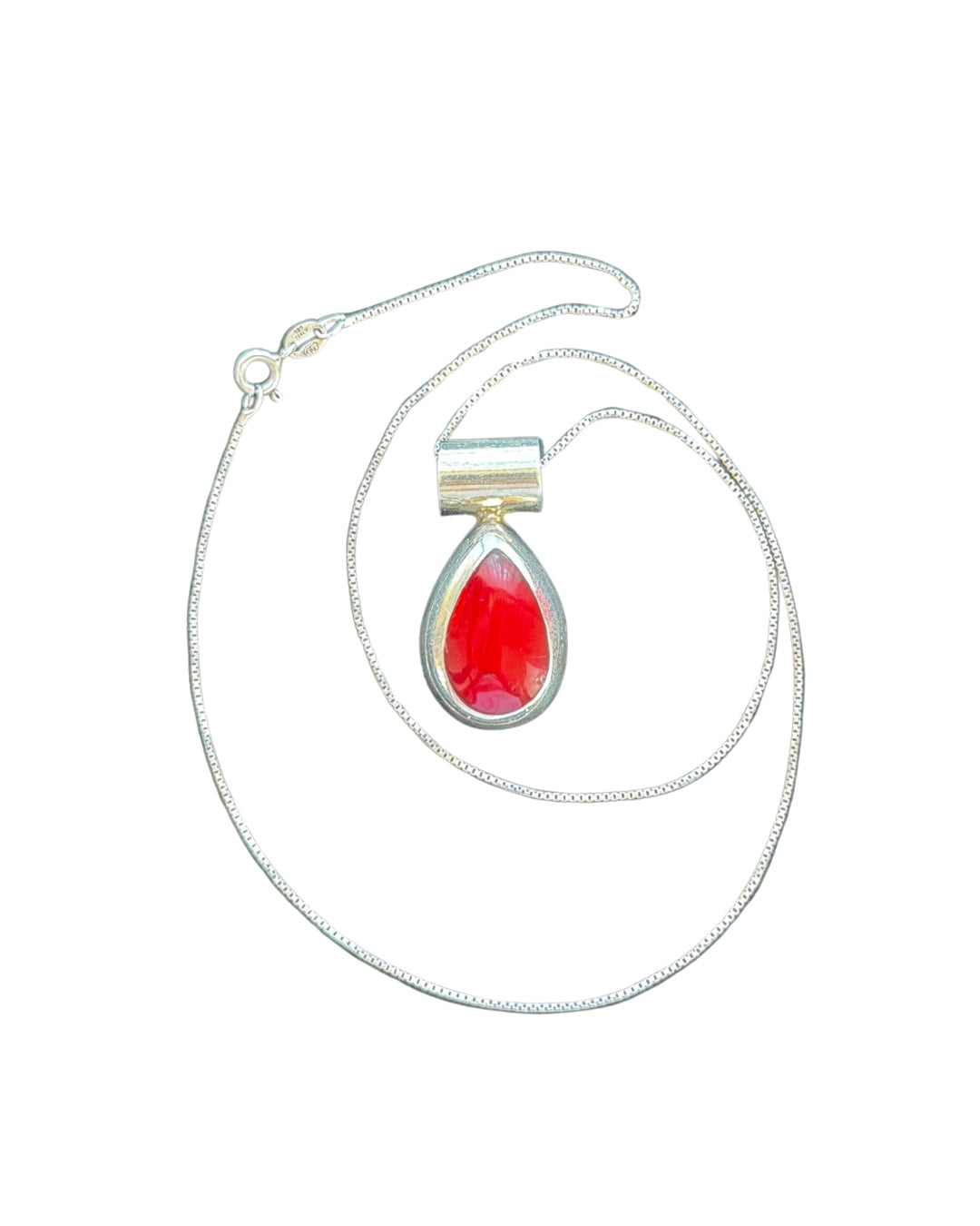 70s Sterling Teardrop Necklace