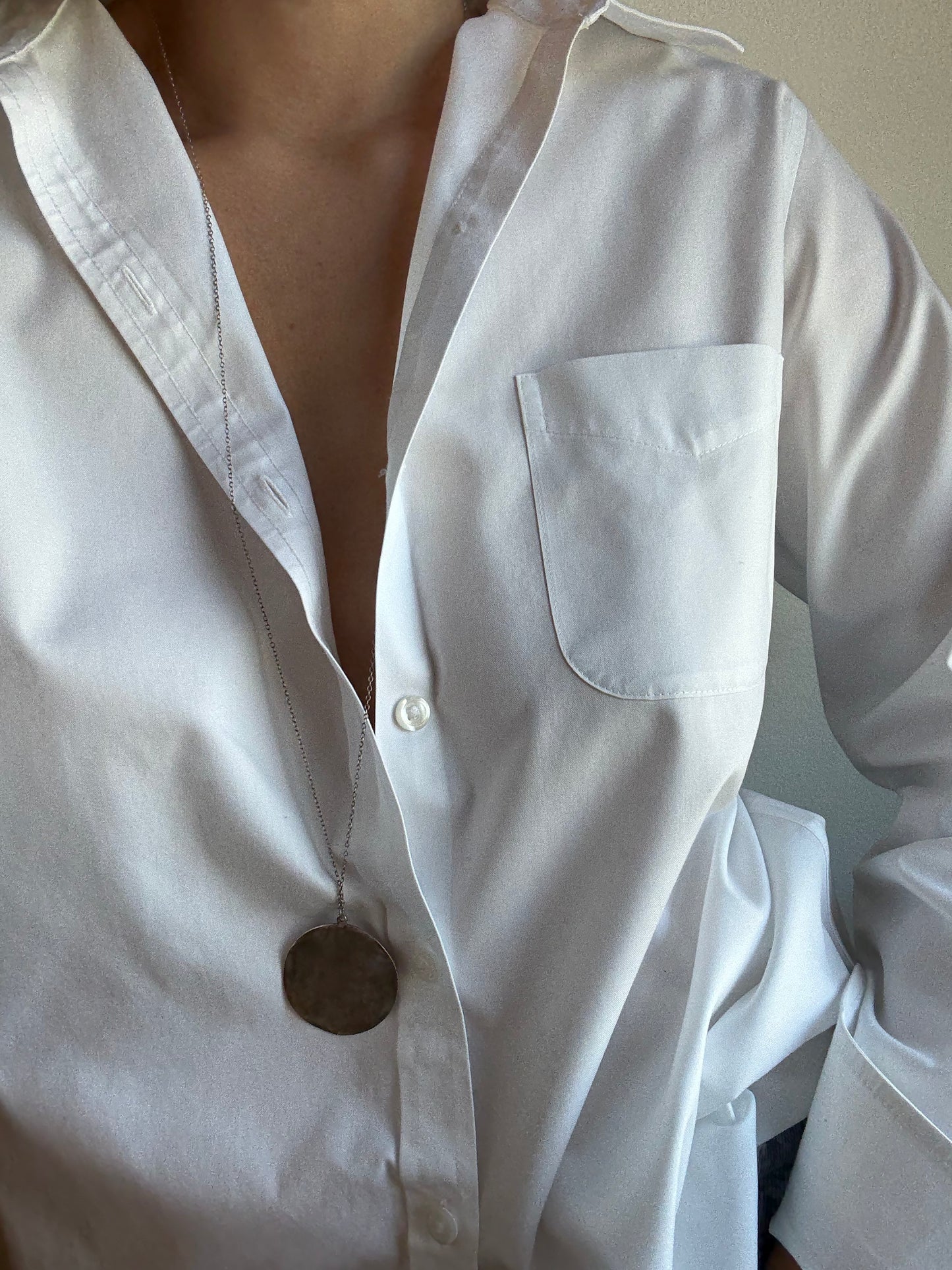 90s Sterling Disc Pendant