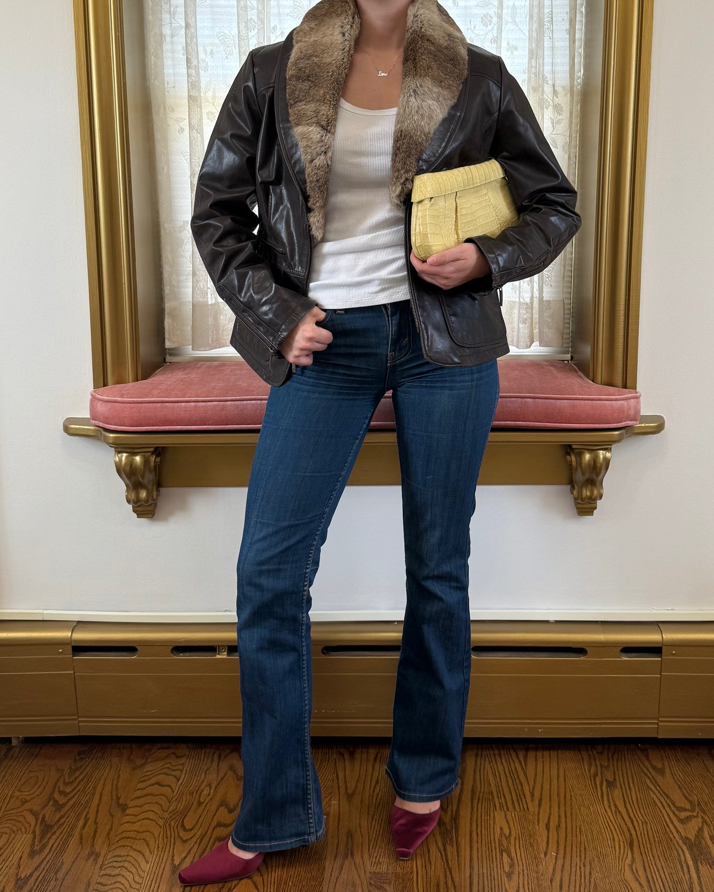 90s Leather & Fur Jacket