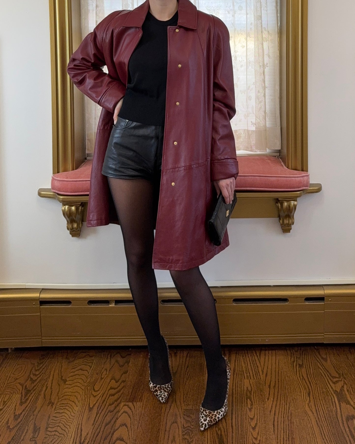 90s Leather Coat