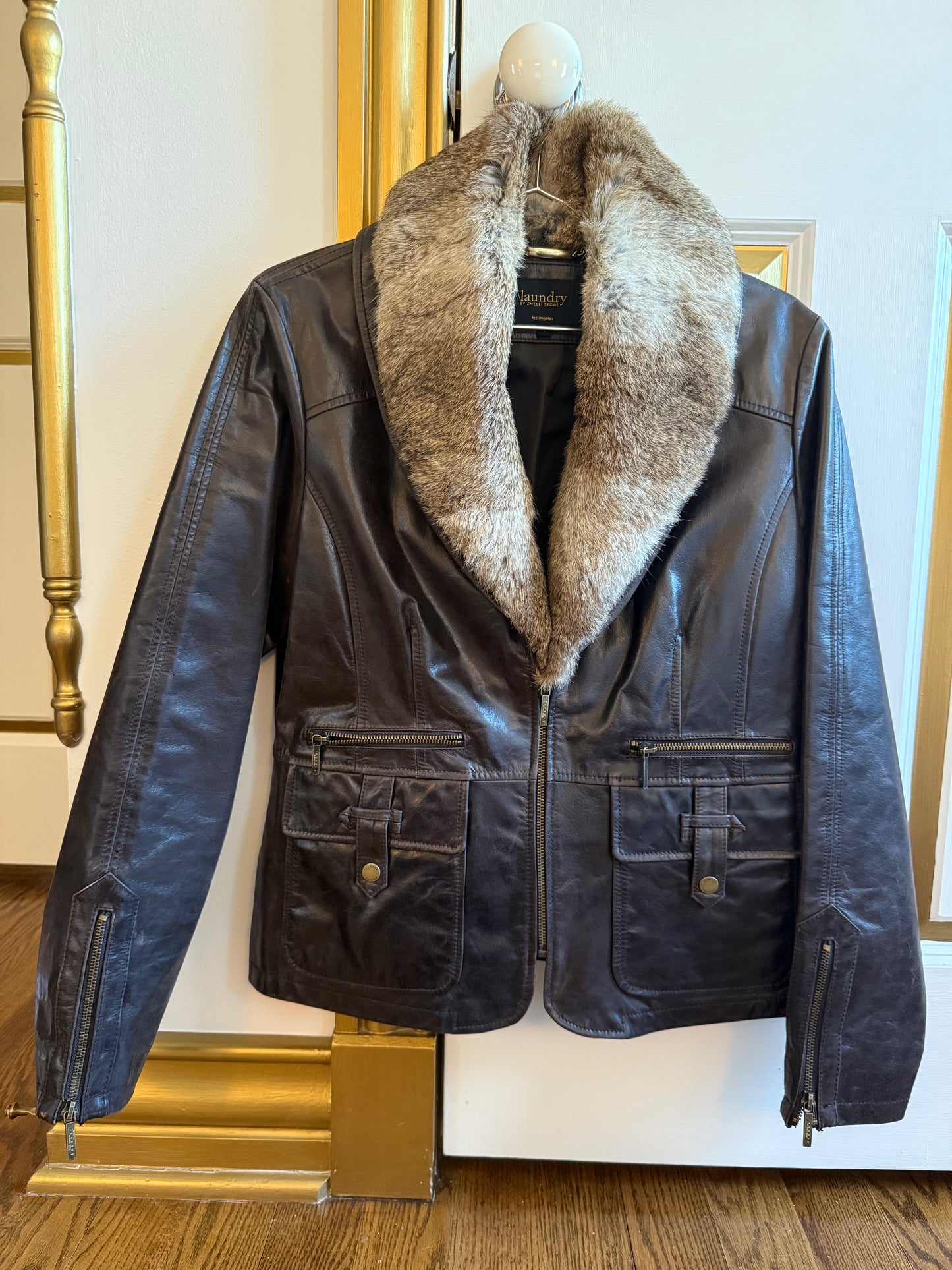 90s Leather & Fur Jacket