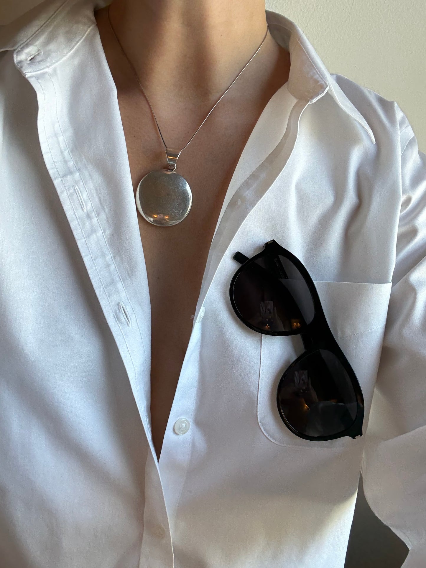 90s Sterling Disc Necklace