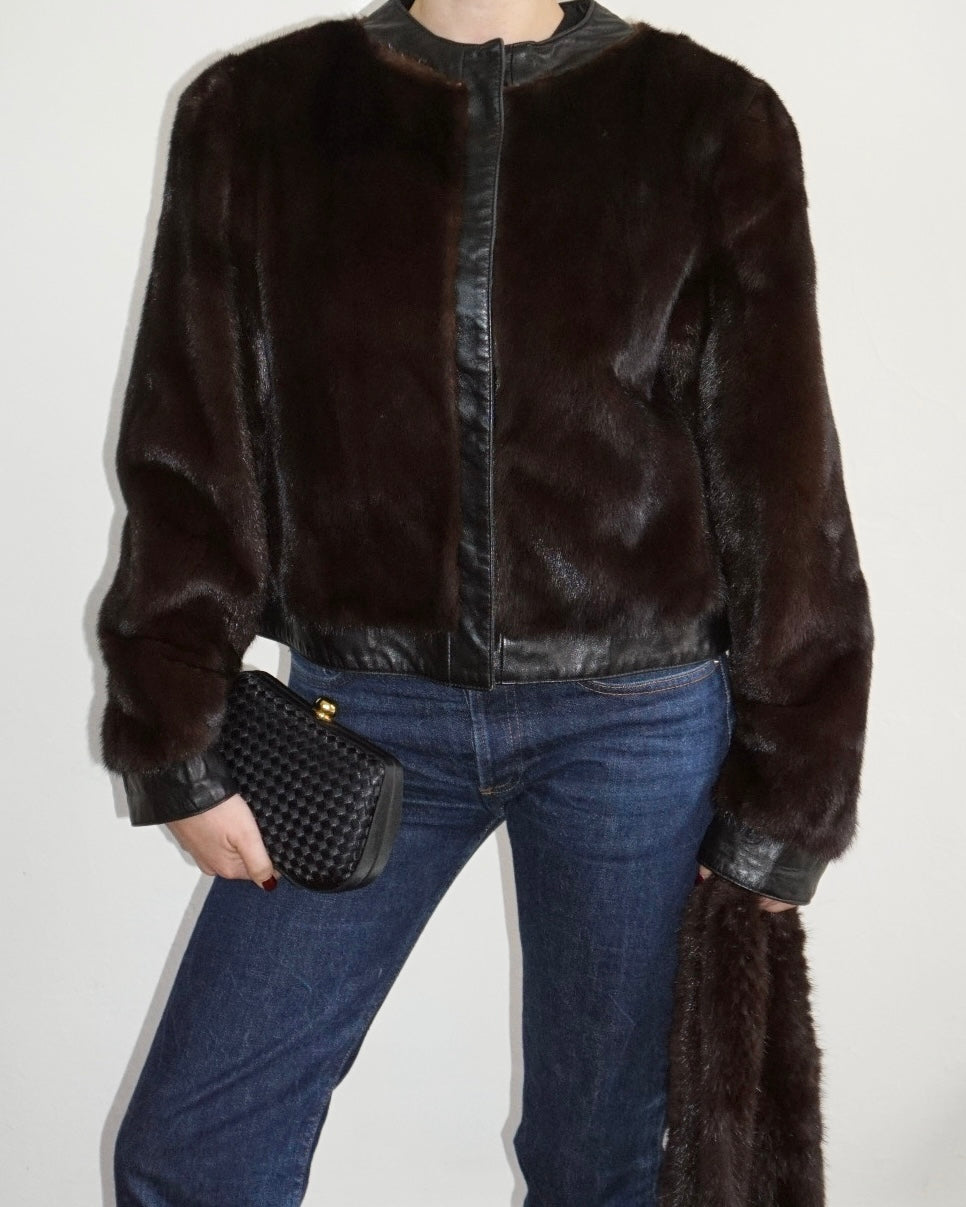90s Mink Coat & Scarf