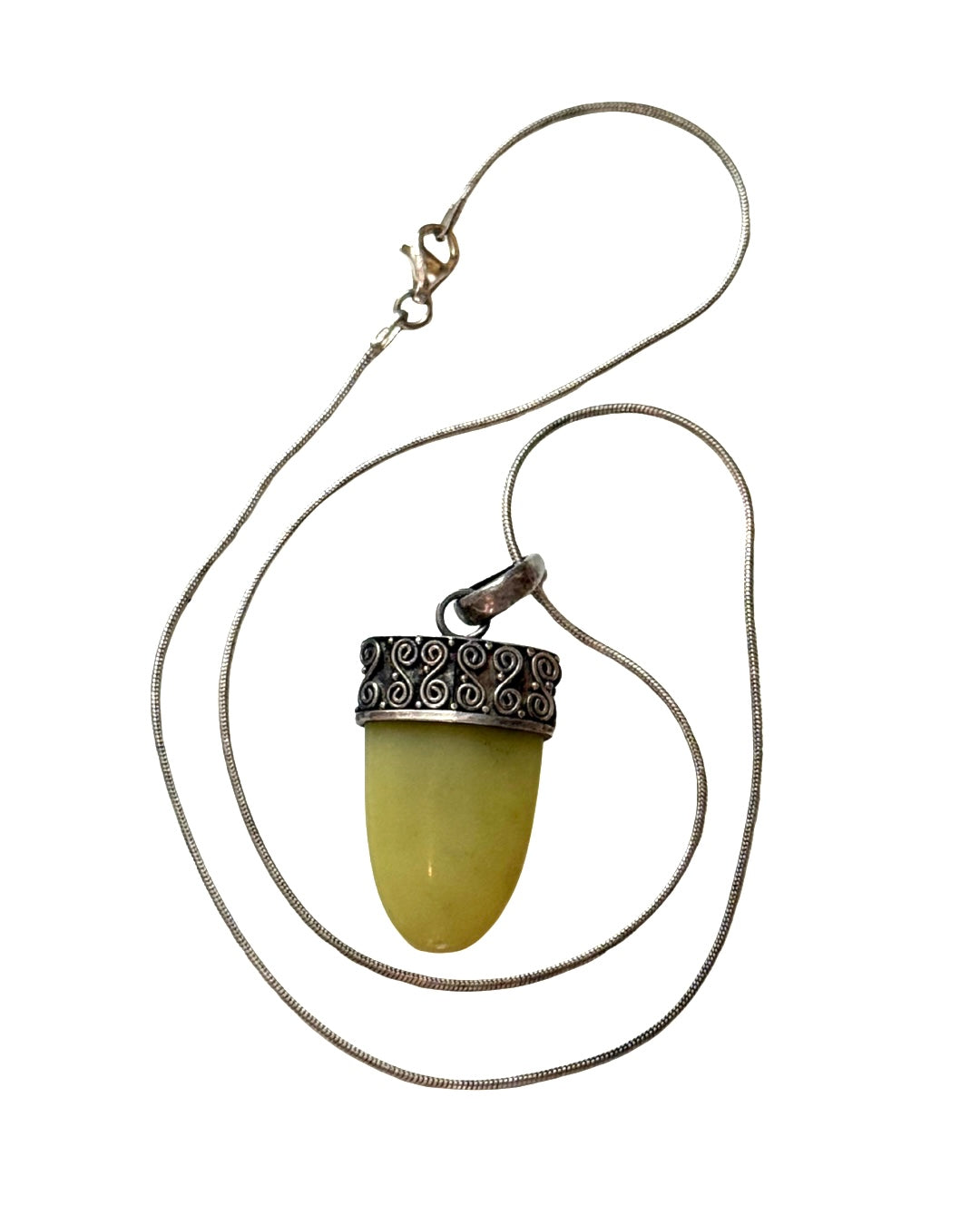 70s Sterling & Jade Necklace