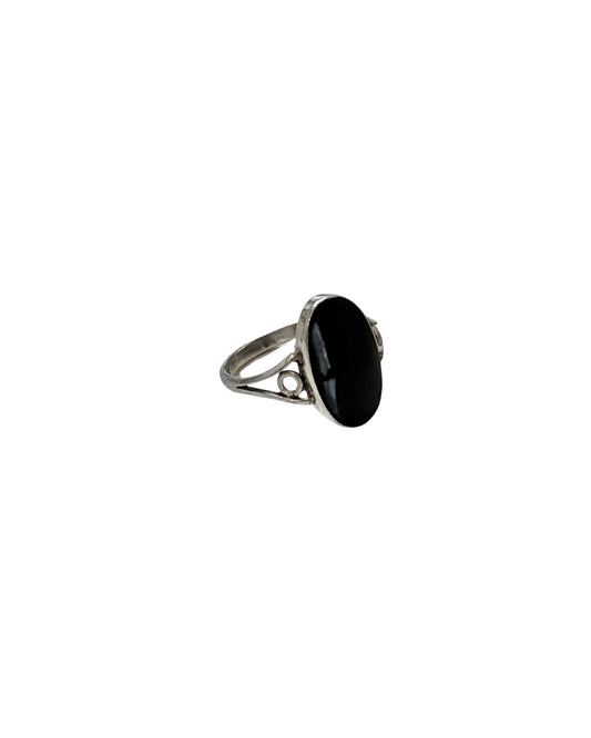 90s Sterling & Onyx Ring