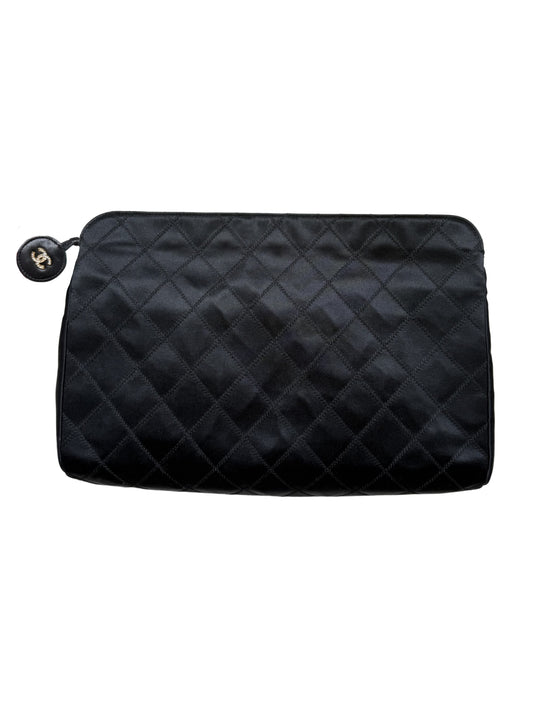 Chanel Satin Quilted Clutch