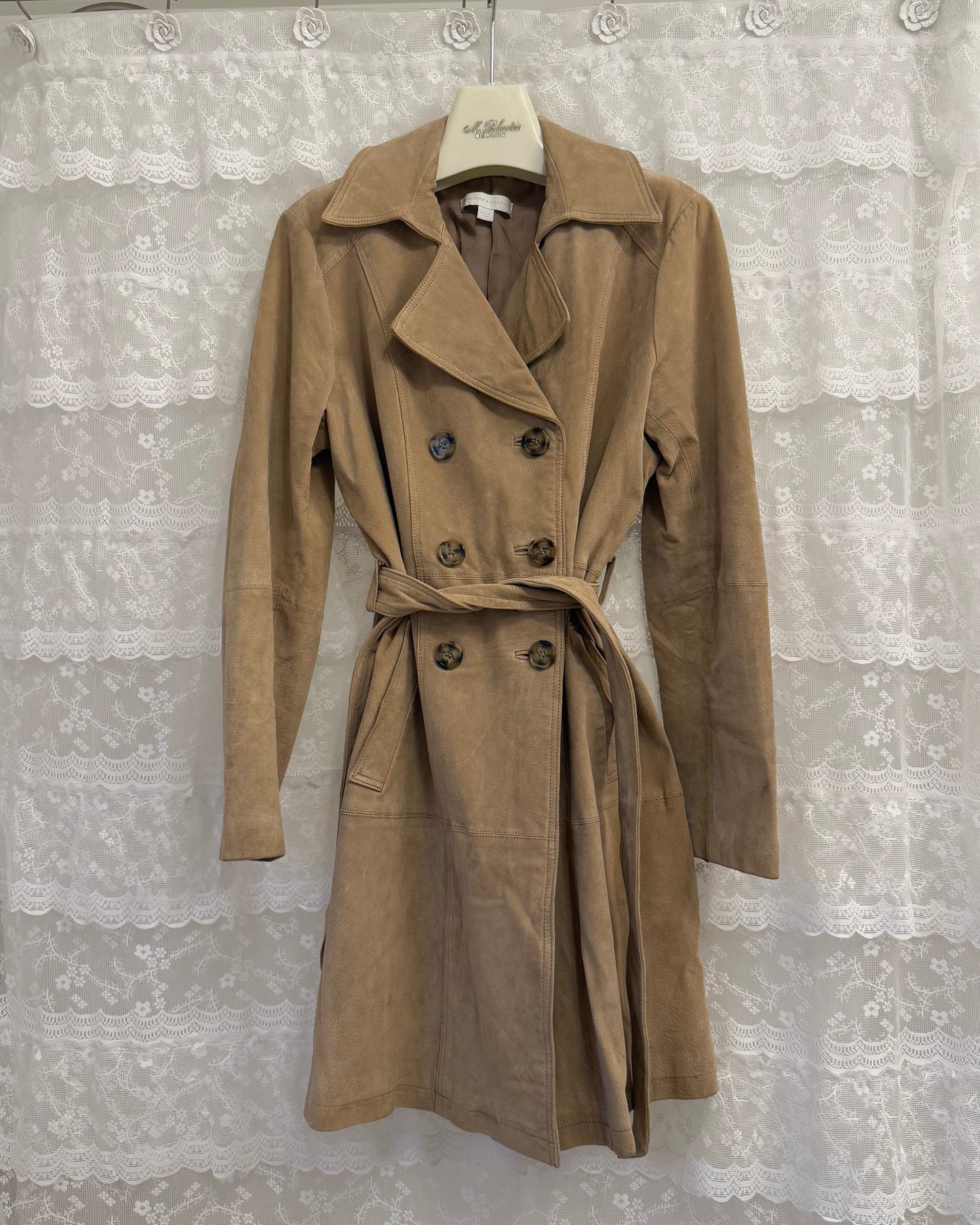 Suede Leather Trench