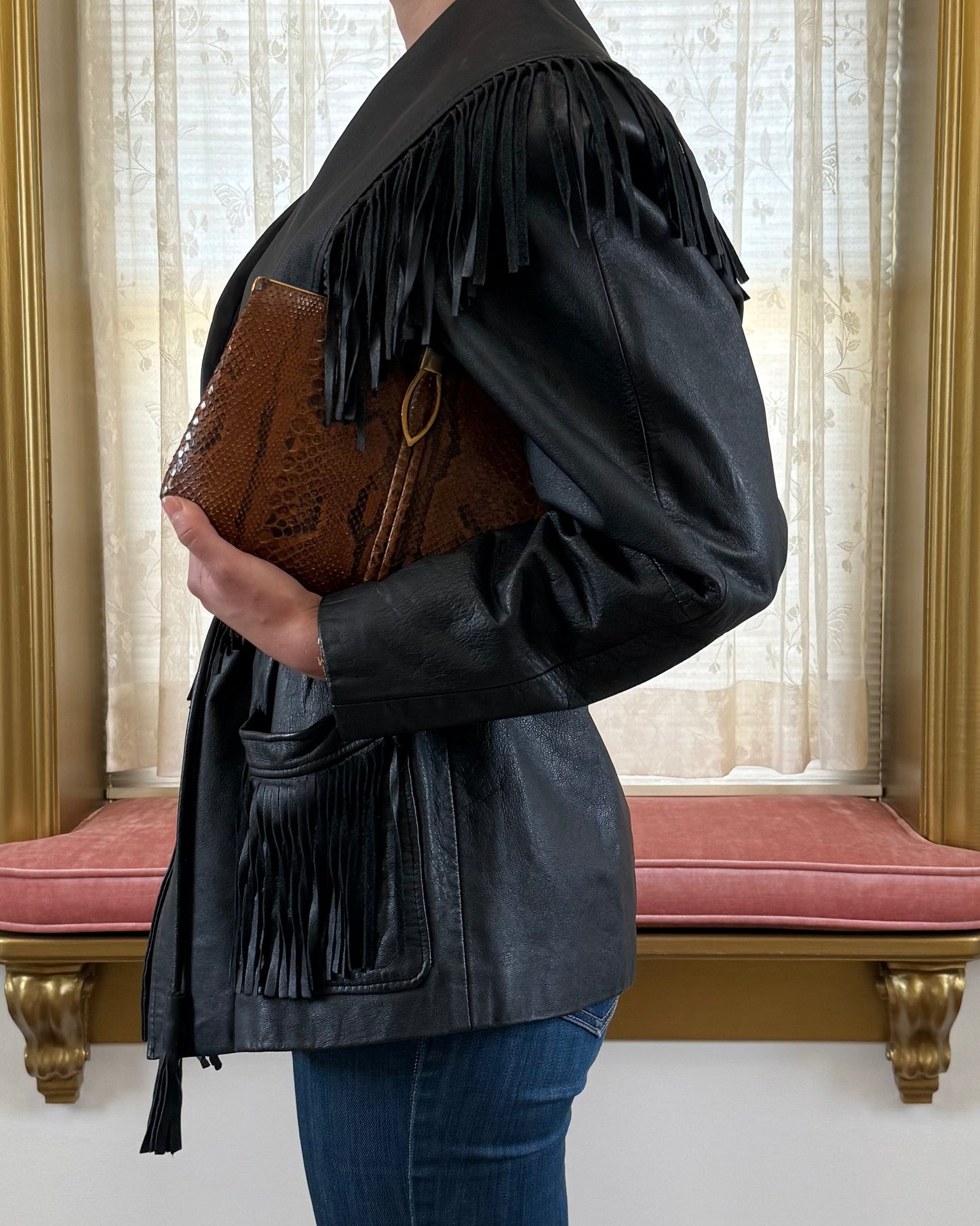90s Fringe Leather Jacket