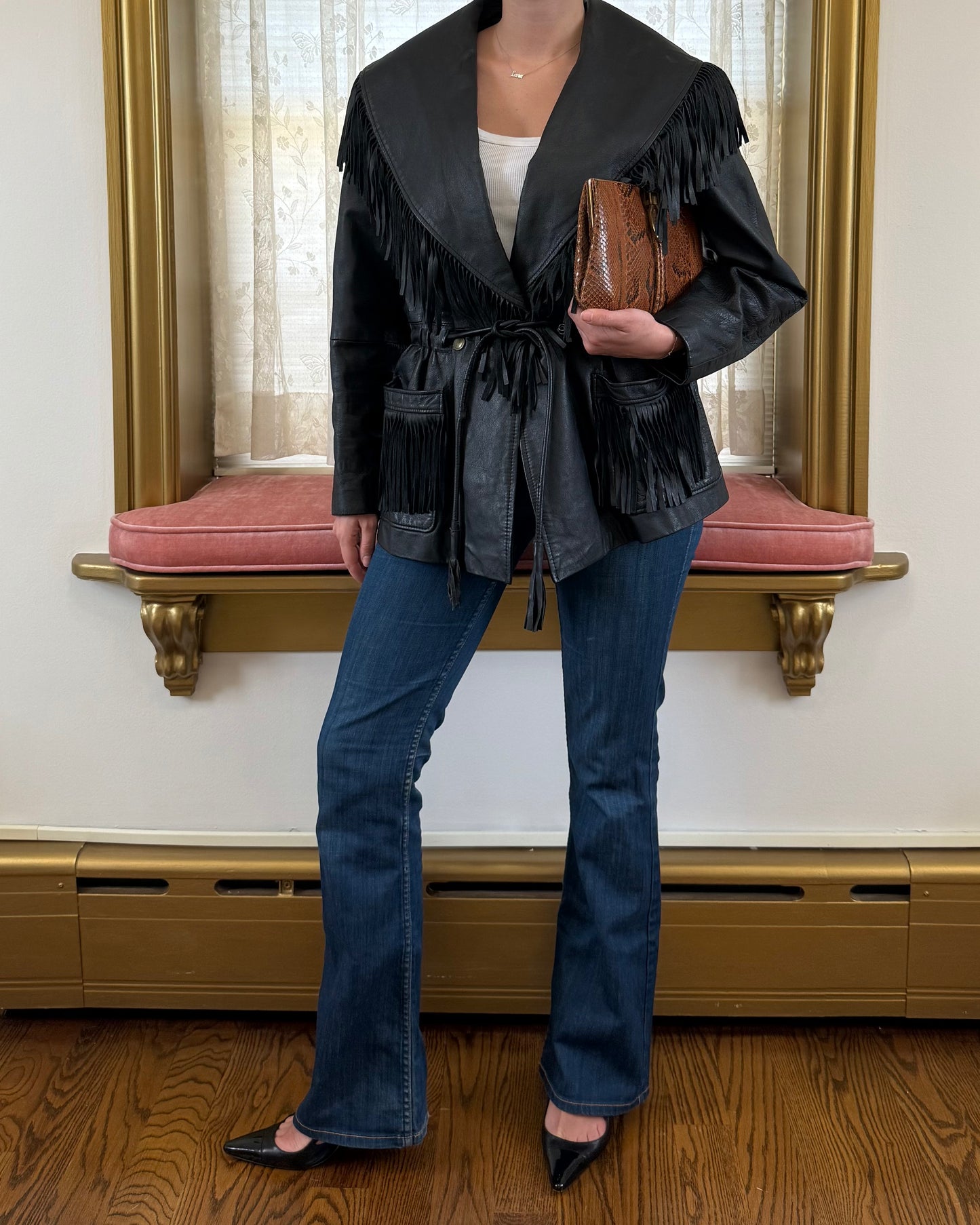 90s Fringe Leather Jacket