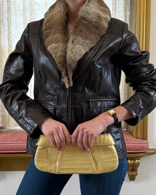 90s Leather & Fur Jacket